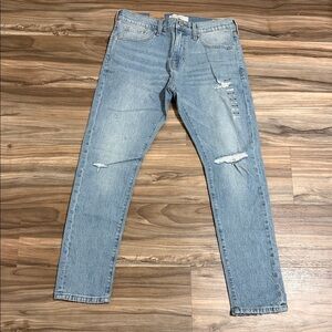 Pacsun Slim Fit Jeans Men's Size 30 X 30 Mid Rise Light Wash Distressed Denim